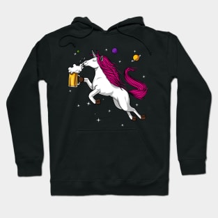 Unicorn Drinking Beer Hoodie